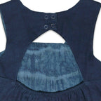Mhyssa Blue Square Neck Sleeveless Frock