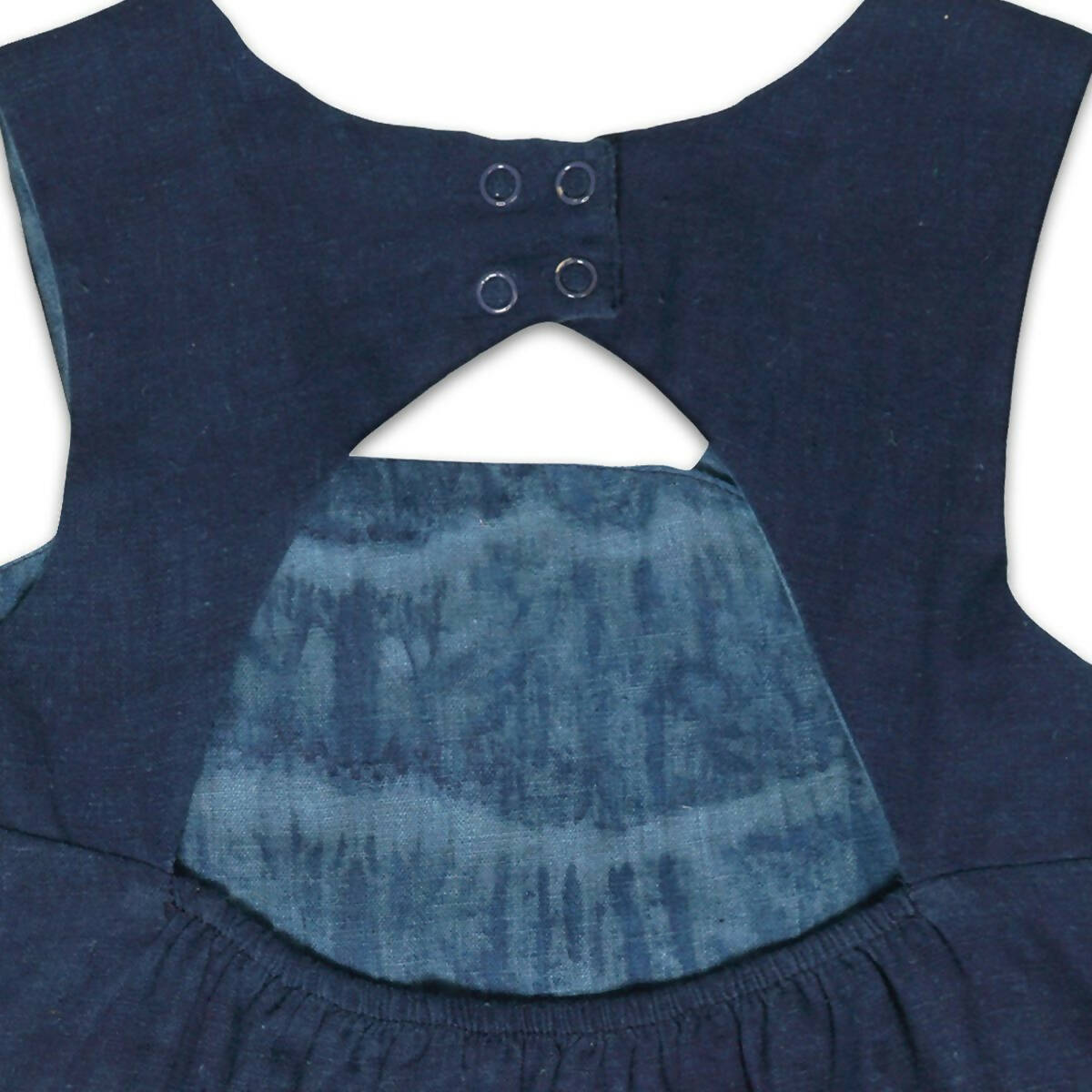 Mhyssa Blue Square Neck Sleeveless Frock