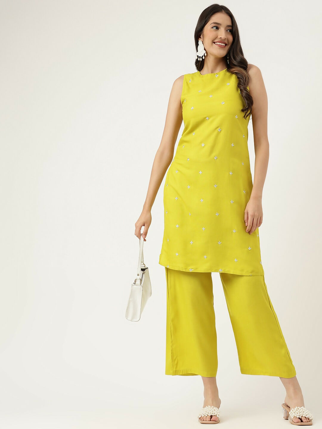 Joban Fashion Mustard Rayon and Embroidered Work Straight Kurta Bottom Set