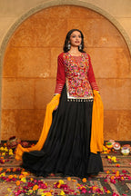 AI Fashion Black Crepe Designer Navratri Wear Lehenga Choli Collection