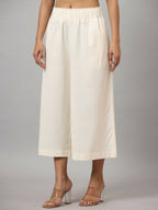 Juniper Women's Ivory Cotton Flex Flared Culottes - Distacart