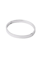 NVR Men's Silver Metal Interlock Kada Bracelet - Distacart