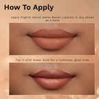 Pilgrim Glitter Lipstick With Matte Finish - Dubai Gold03