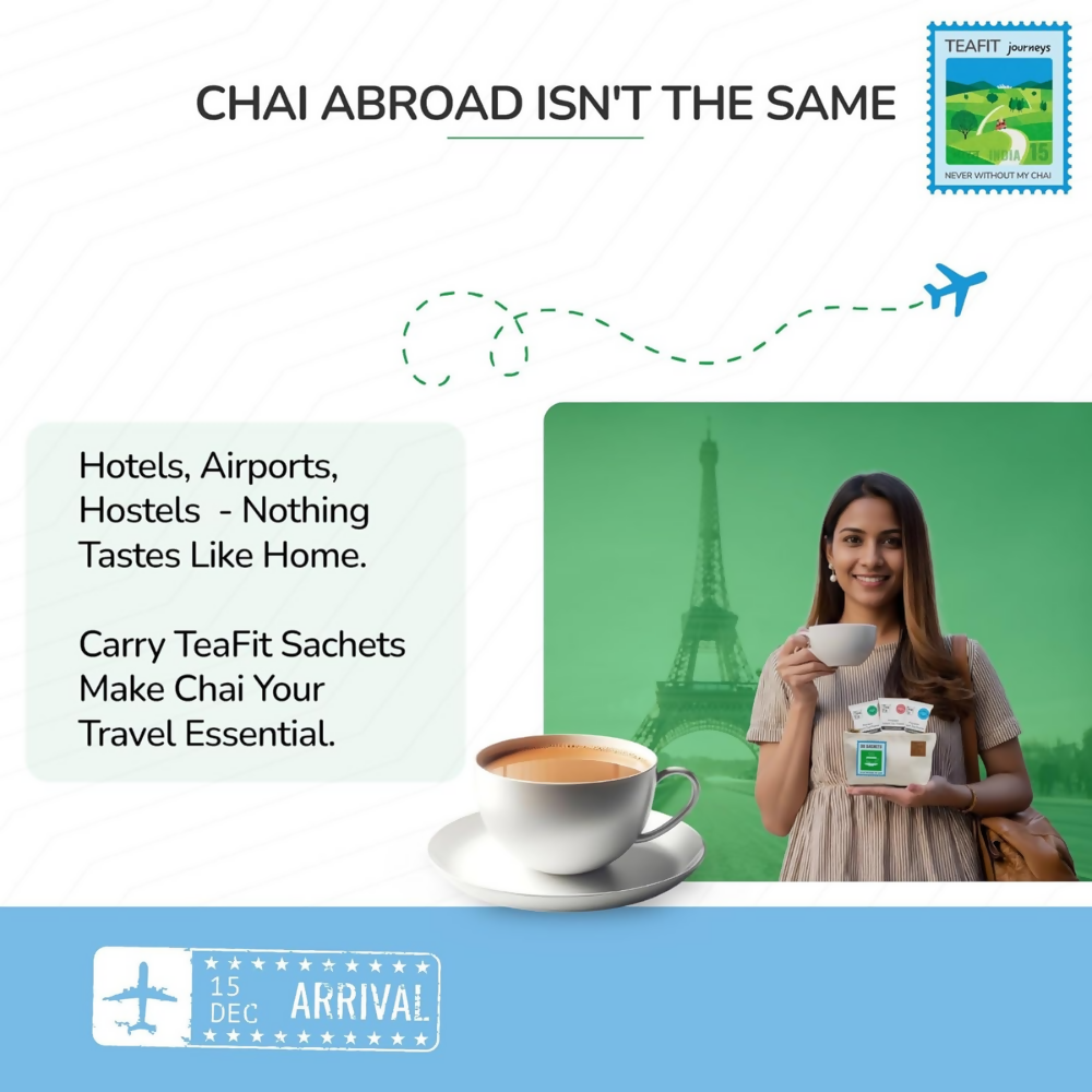 TeaFit No Sugar Instant Ginger Tea Premix - Travel Pack - Distacart