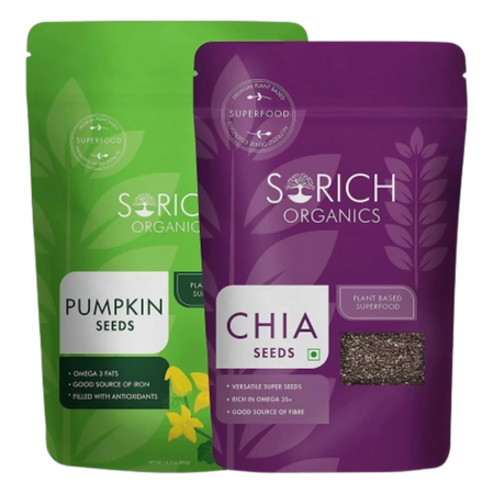 Sorich Organics Combo Pack of Chia and Pumpkin Seeds