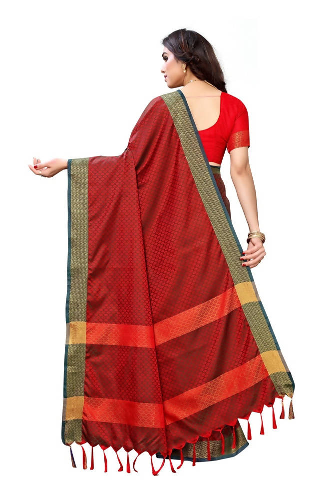Vamika Banarasi Jacquard Weaving Red Color Saree