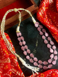 Joban Fashion Onion Pink Stone Semi Precious Carving Stone Partywear Double Layer Mala - Distacart