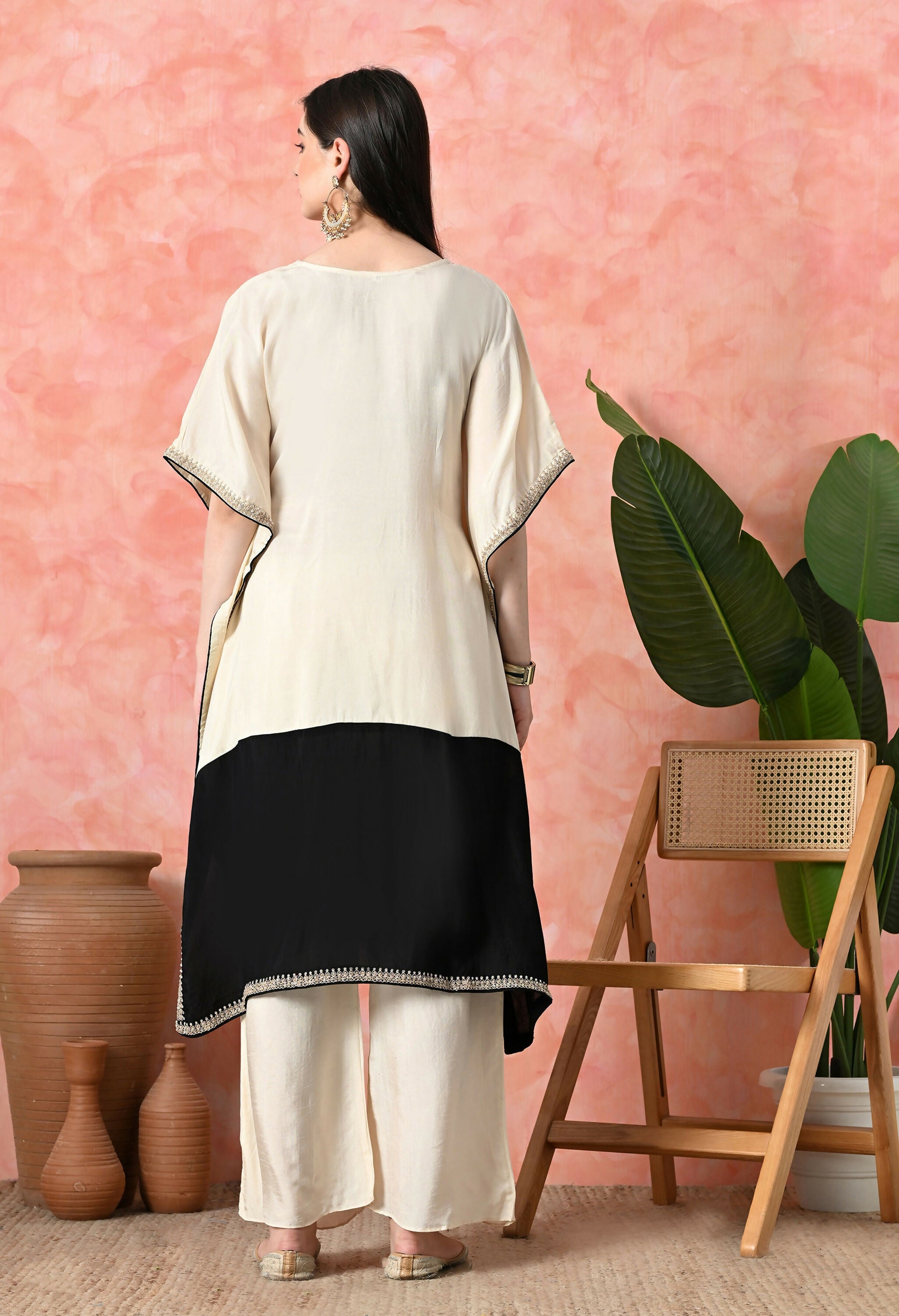 Joban Fashion Off White Cotton Premium Pure Viscose Dola With Kolkata Handwork Kurta set
