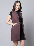 Even Apparels Wine Polywool Open Front Women's Long Coat - Distacart