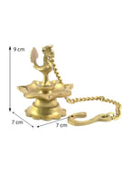 eCraftIndia Gold-Toned Peacock Shaped Hanging Oil Wick Diya
