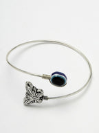 NVR Women Oxidised Rhodium-Plated Evil Eye Kada Bracelet - Distacart