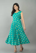 Vamika Sky Blue Rayon Gold Printed Party Wear/Casual Wear Kurti - Distacart