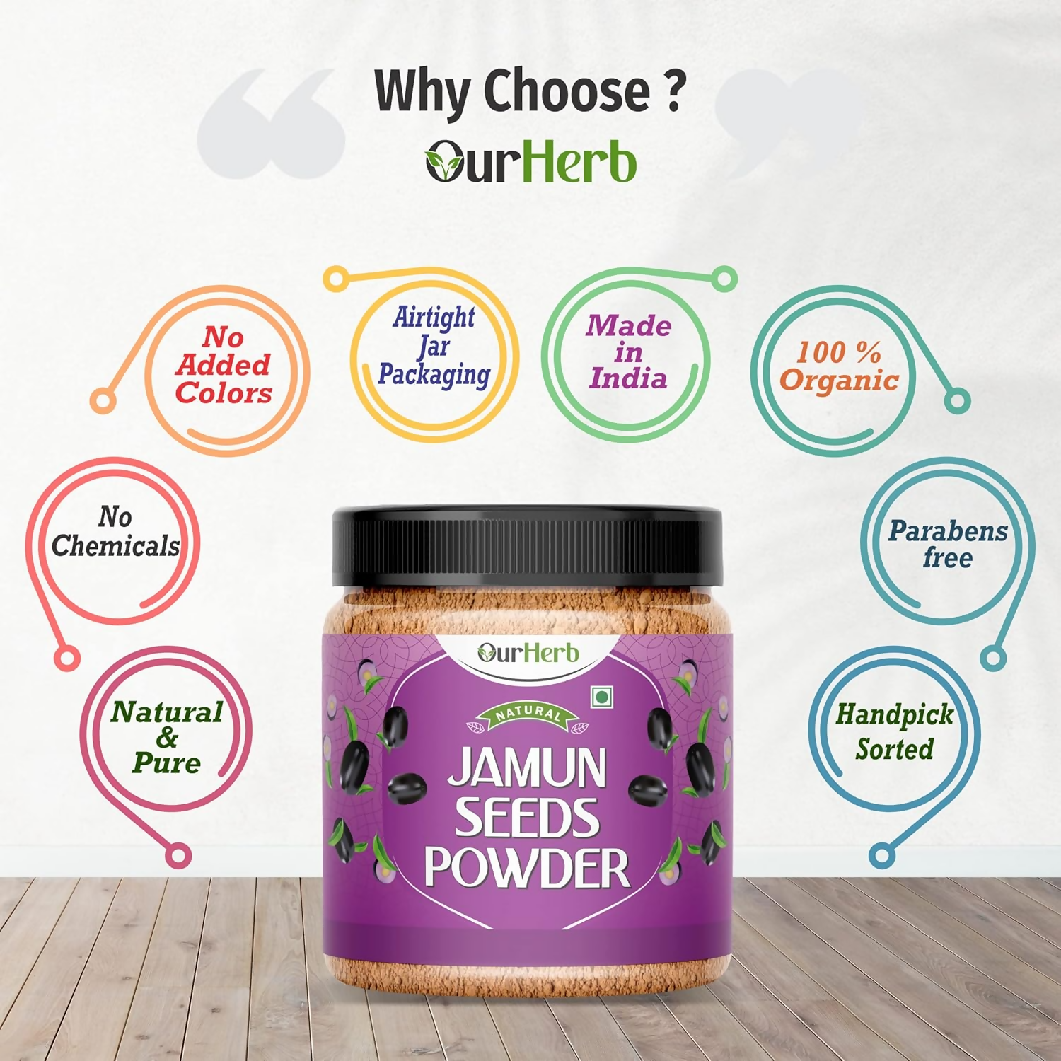 OurHerb Pure & Natural Jamun Seeds Powder