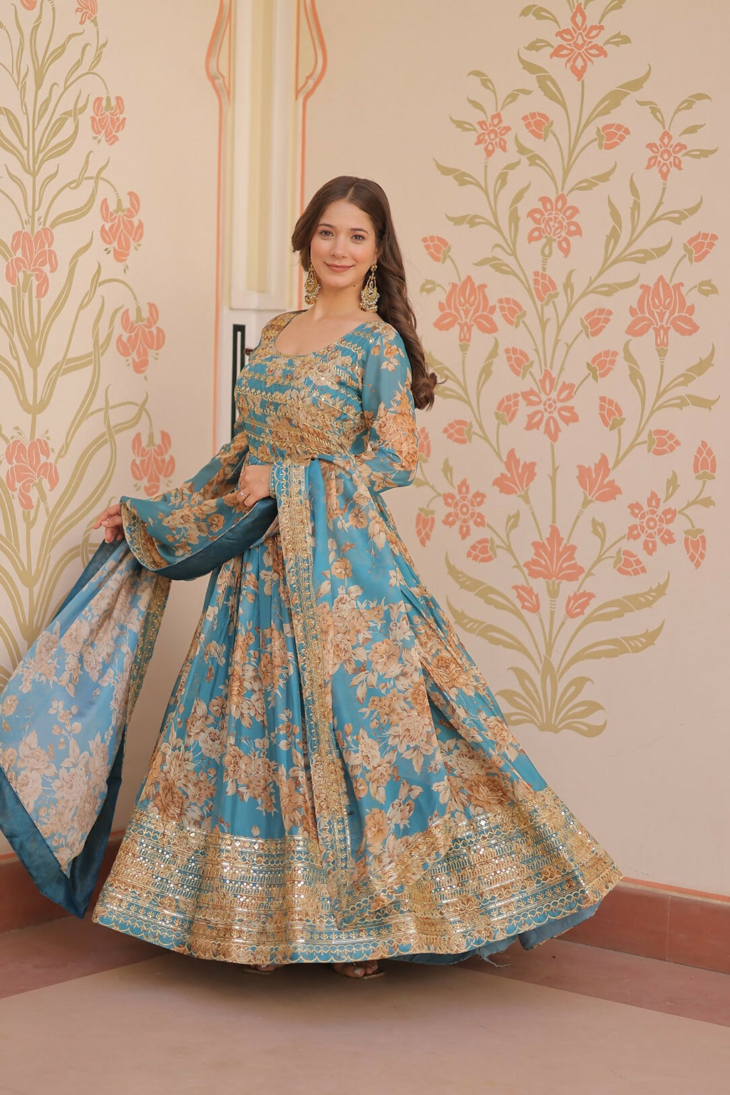 Joban Fashion Rama Silk Sequence Embroidery Work Kurta Set - Distacart