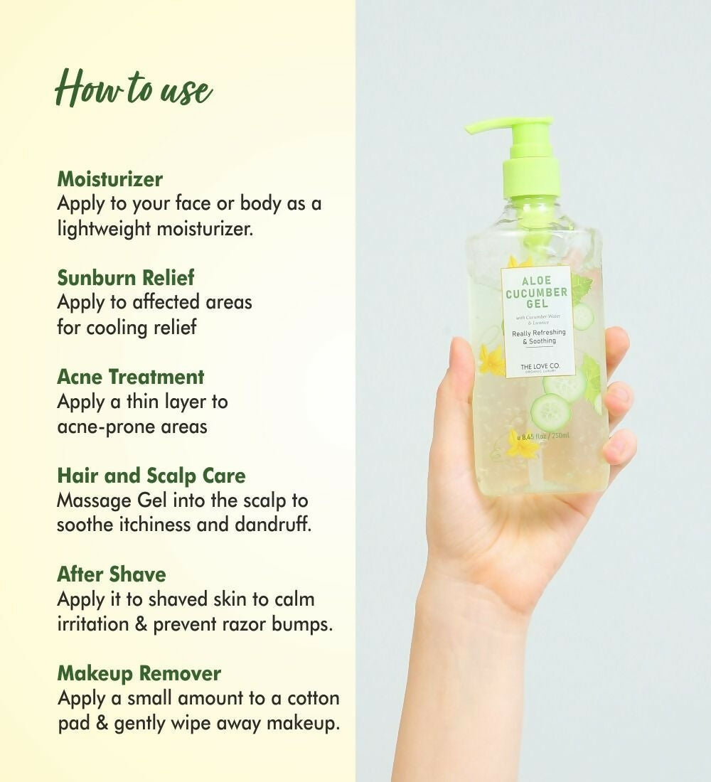 The Love Co. Cucumber Aloe Vera Gel For Face