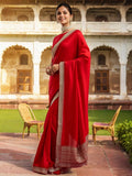 Lorenvalley Fashion Red Vichitra Silk with Sequence coding Work Saree with Blouse - Distacart