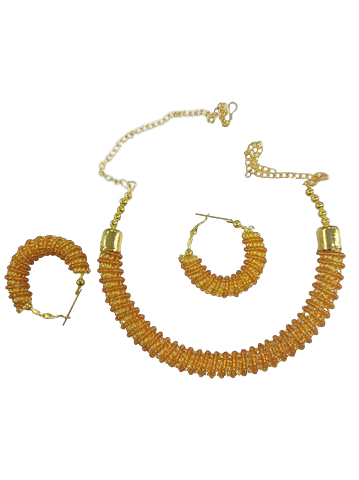 Mominos Fashion Johar Kamal Gold-Polished Brass Finish Hasli Design Choker For Women (Golden)