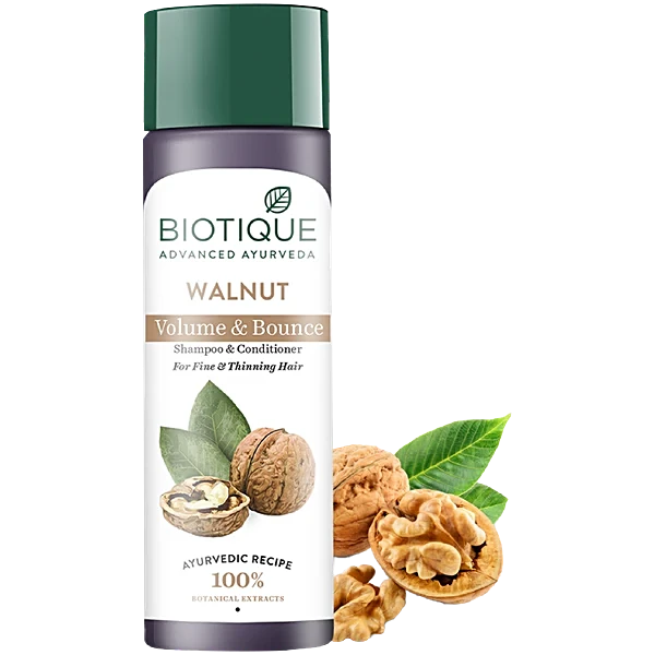 Biotique Advanced Ayurveda Bio Walnut Bark Volumizing Shampoo For Fine & Thinning Hair - Distacart