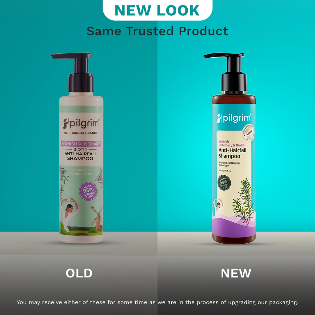 Pilgrim Spanish Rosemary & Biotin Anti Hairfall Shampoo For Reducing Hair Loss & Breakage - Distacart