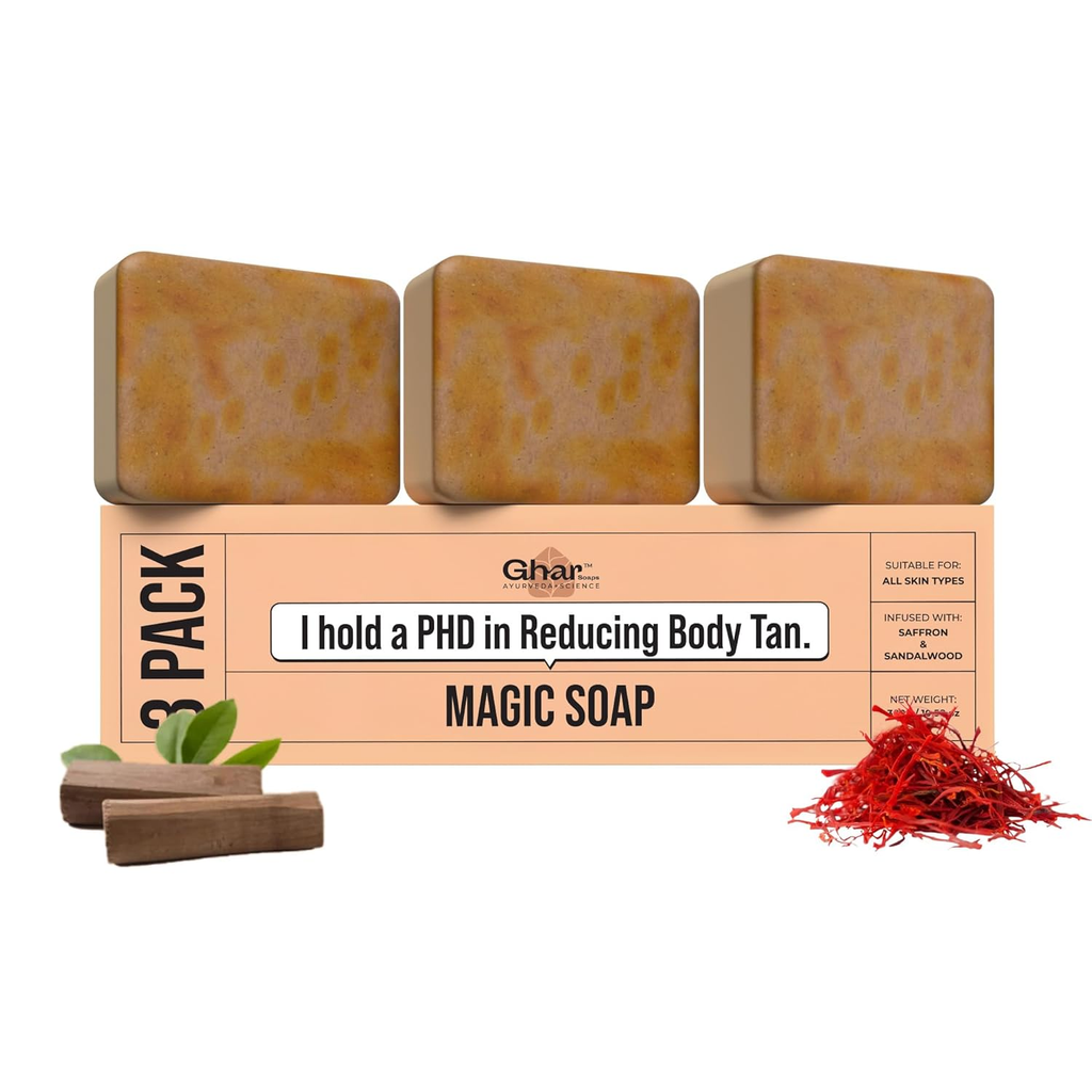 Ghar Soaps Sandalwood & Saffron Magic Soaps For Bath - Distacart