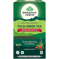 Organic India Tulsi Green Tea, Pomegranate, 25 Tea Bags - Distacart