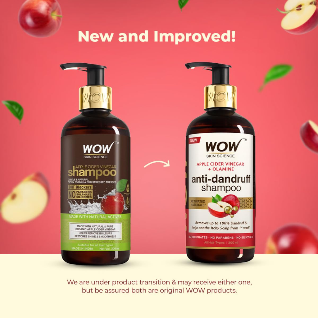 Wow Skin Science Apple Cider Vinegar Shampoo and Hair Conditioner Combo