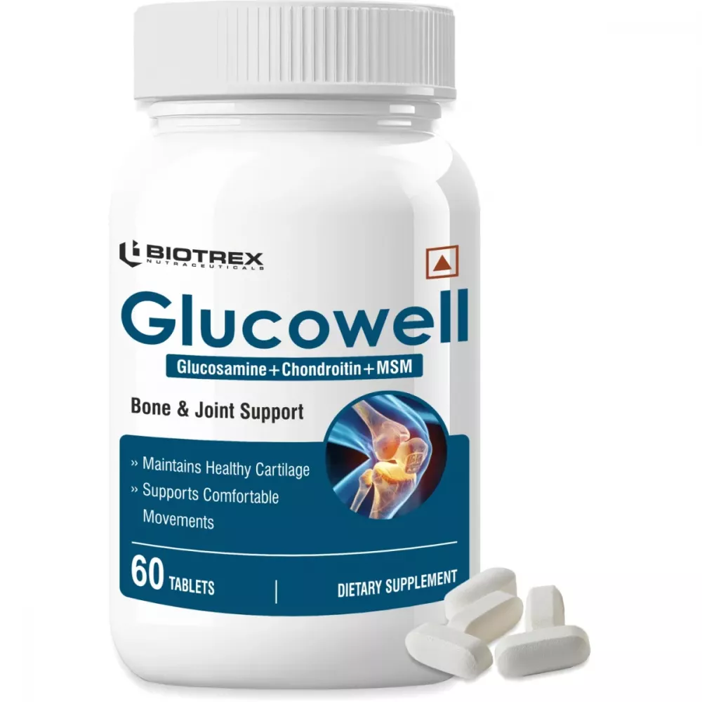 Biotrex Glucowell Glucosamine, Msm & Chondroitin 500mg Tablets - Distacart