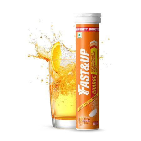 Fast&Up Charge Natural Vitamin C & Zinc Tablets - Orange Flavour