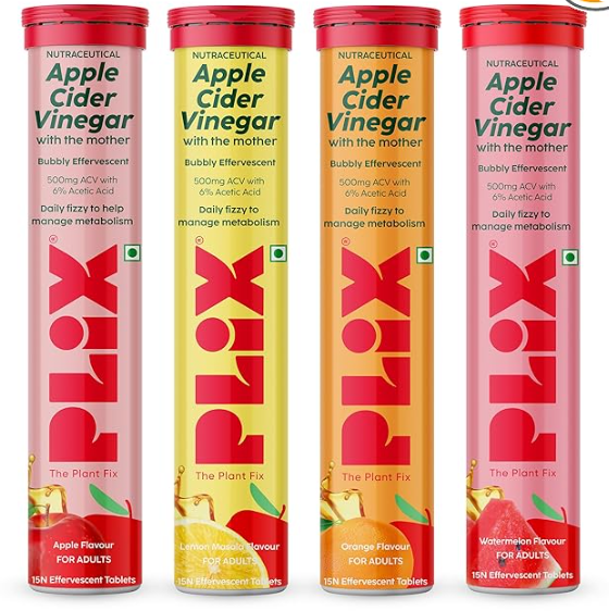 PLIX The Plant Fix Apple Cider Vinegar Effervescent Tablet with Mother - Multi Flavor - Distacart