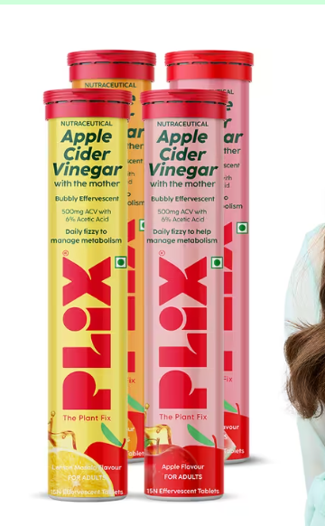 PLIX The Plant Fix Apple Cider Vinegar Effervescent Tablet with Mother - Multi Flavor - Distacart