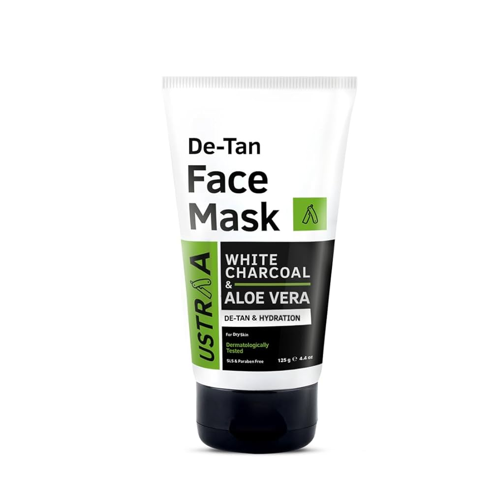 Ustraa Charcoal & Alove Vera De-Tan White Face Mask