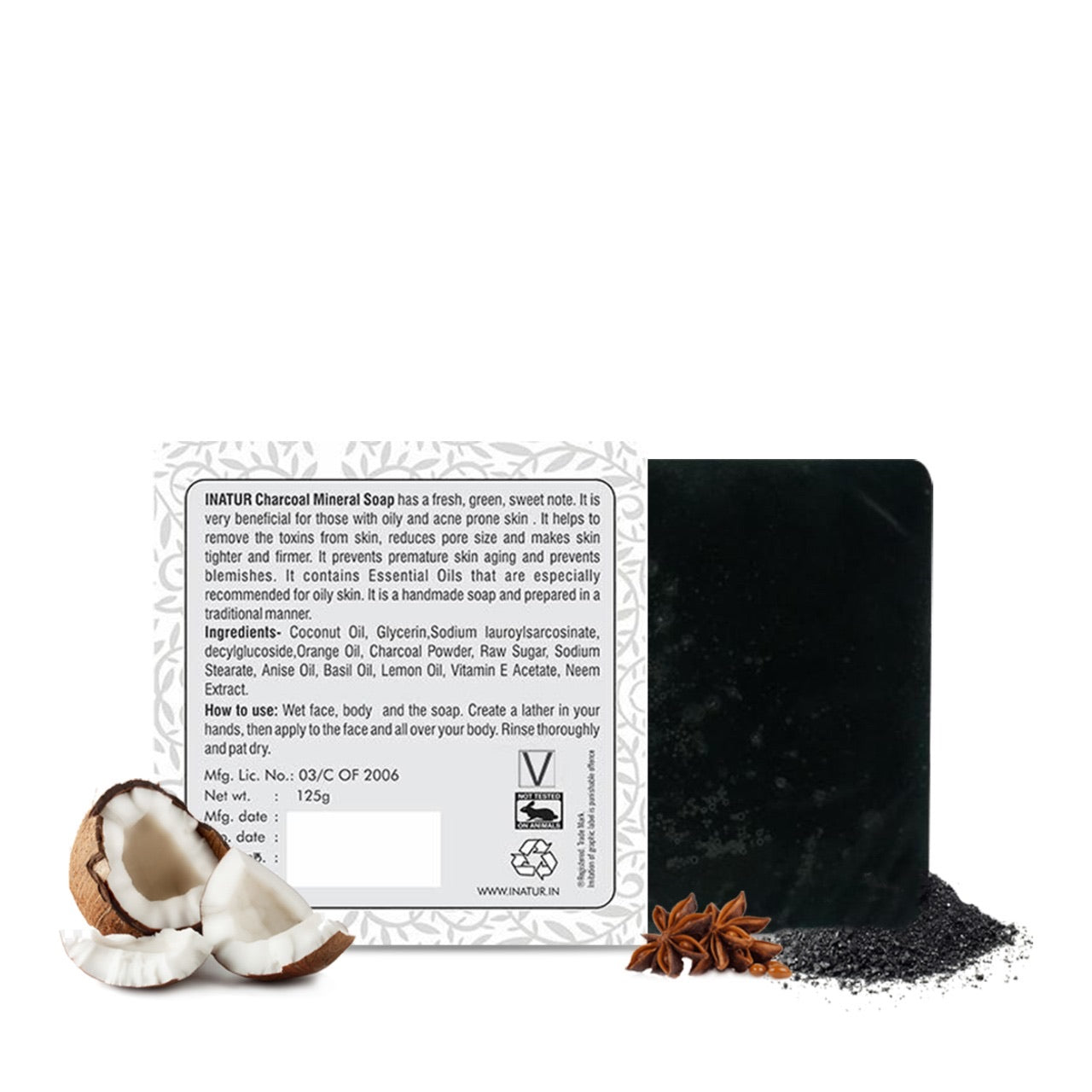 Inatur Charcoal Mineral Soap Deep Cleansing & Purifying - Distacart