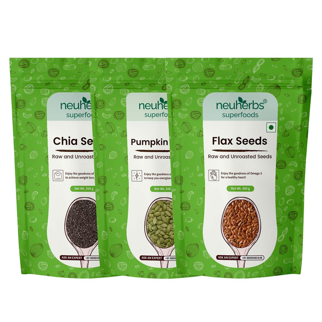 Neuherbs Organic Flax, Chia, and Pumpkin Seeds Combo