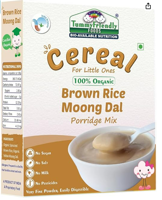 TummyFriendly Foods Organic Sprouted Brown Rice, Moong Dal Porridge Mix - Distacart