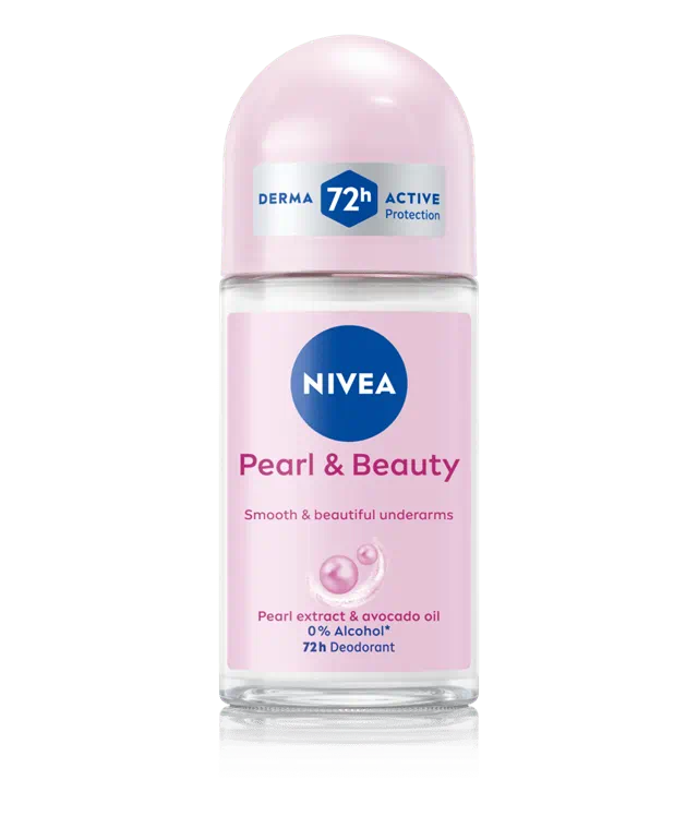 Nivea Pearl and Beauty Deo Roll On With Pearl Extracts & Avocado Oil 48 H Smooth & Beautiful Underarms 0% Alcohol