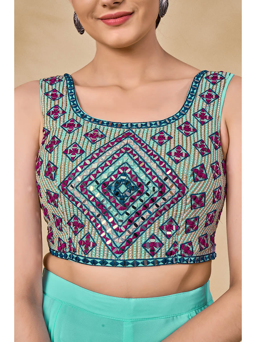 Myra Wine Jacket Style Sharara Suit