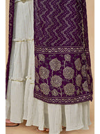 Myra Purple Jacket Style Sharara Suit