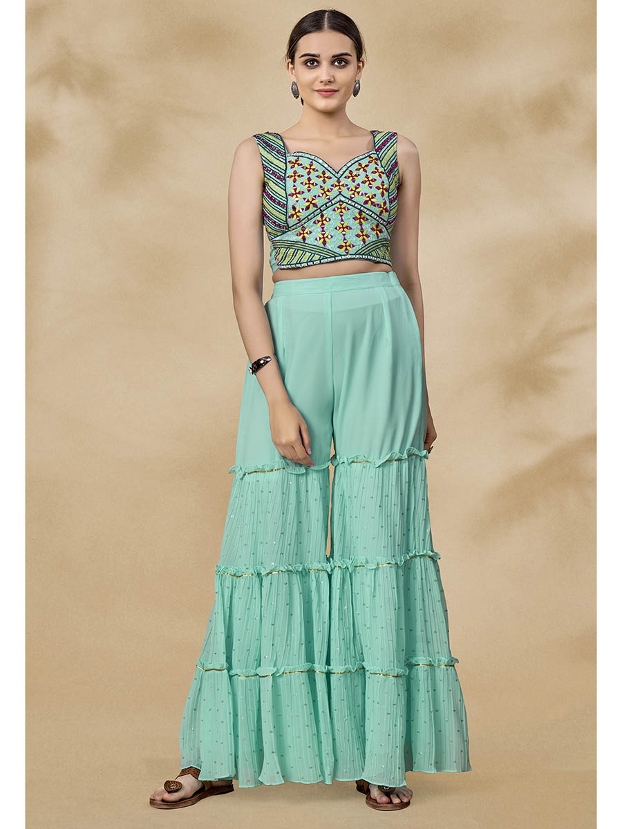 Myra Pink Jacket Style Sharara Suit