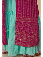 Myra Pink Jacket Style Sharara Suit