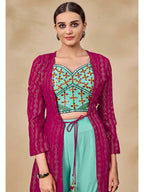 Myra Pink Jacket Style Sharara Suit
