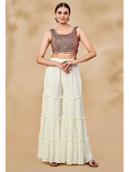 Myra Maroon Jacket Style Sharara Suit