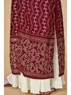 Myra Maroon Jacket Style Sharara Suit