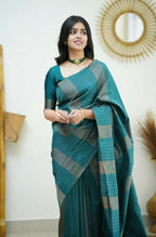Partywear Designer Morpich Banarasi Silk Fancy Saree - Starwalk