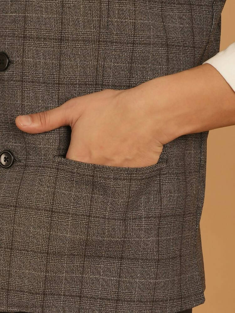 Even Apparels Nehru Jacket With Welt Pockets - Grey