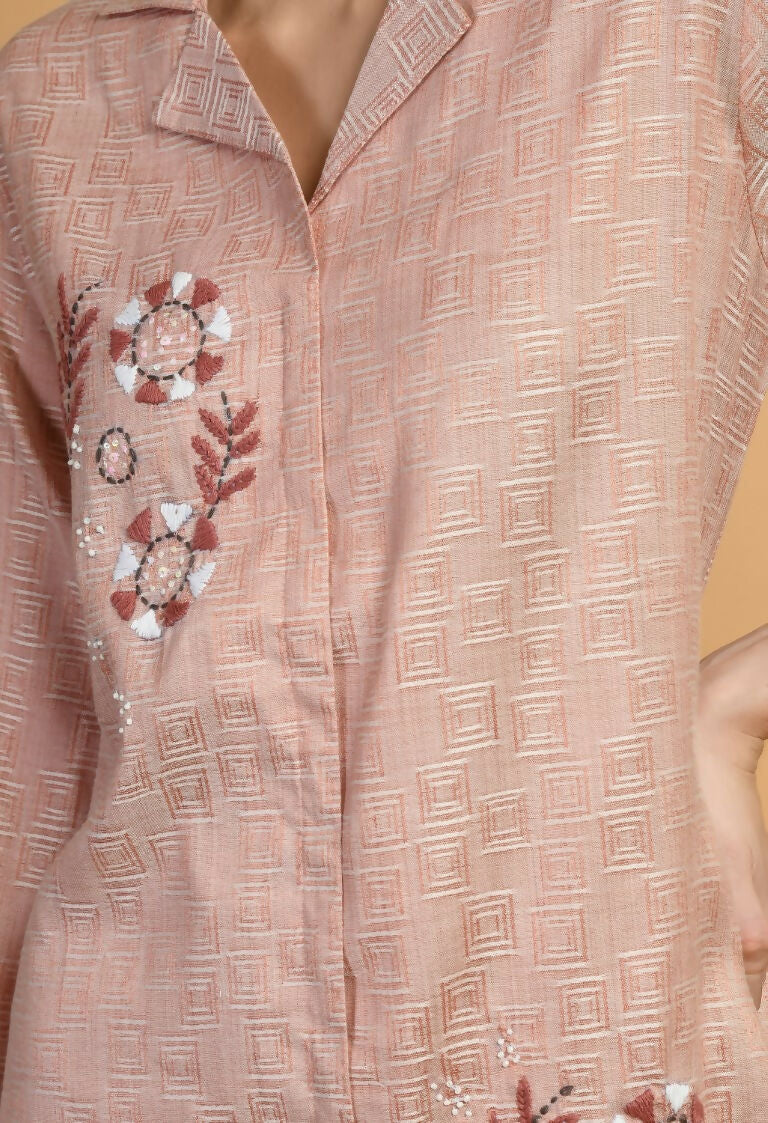 Joban Fashion Peach Cotton Kurta Set