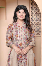 Miravan Womens Multicolor Floral Printed Pure Cotton Kurta And Palazzo With Dupatta Set - Distacart