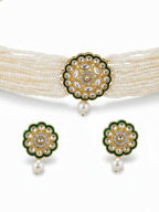 NVR Women Gold Plated White Kundan Jewellery Set - Distacart