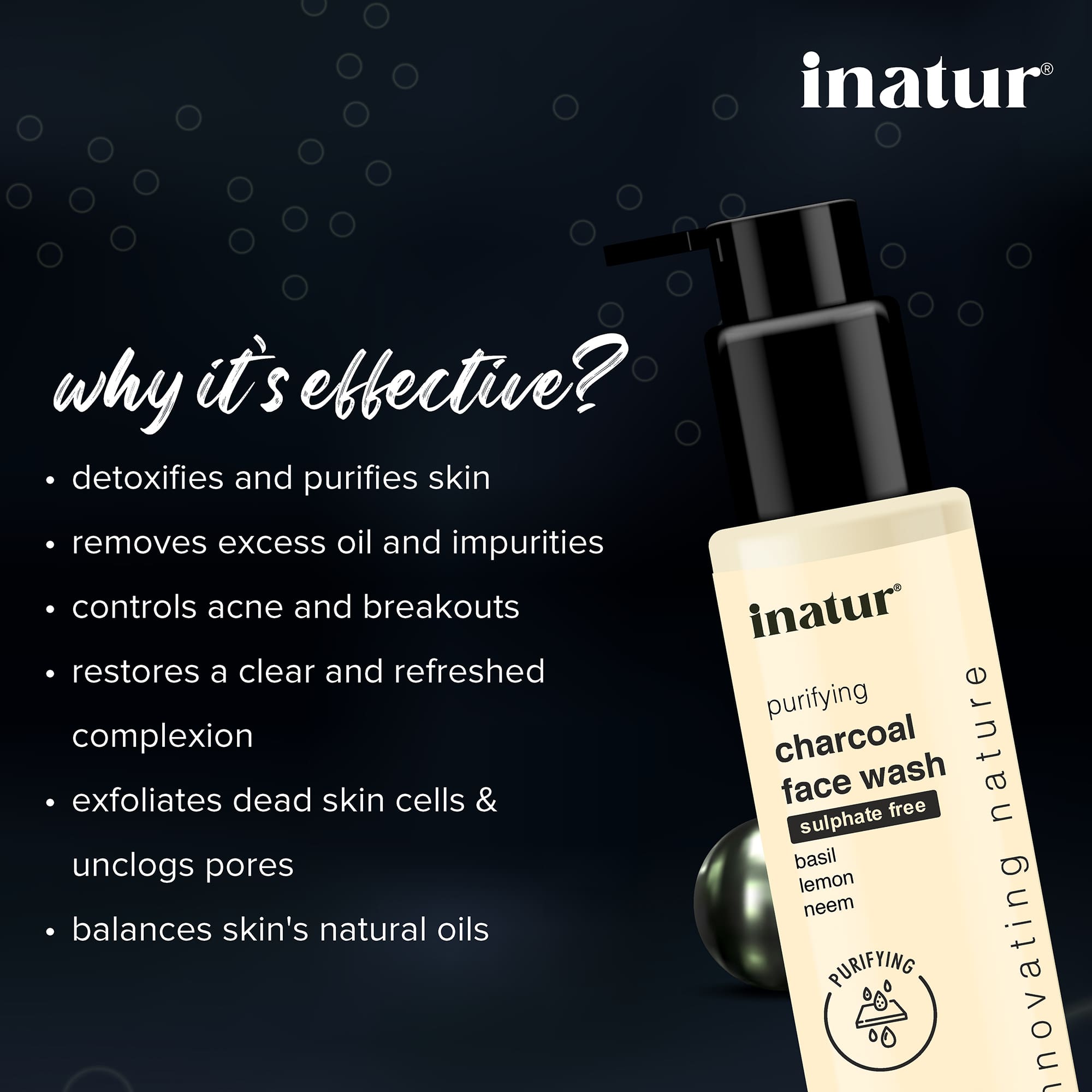 Inatur Charcoal Face Wash