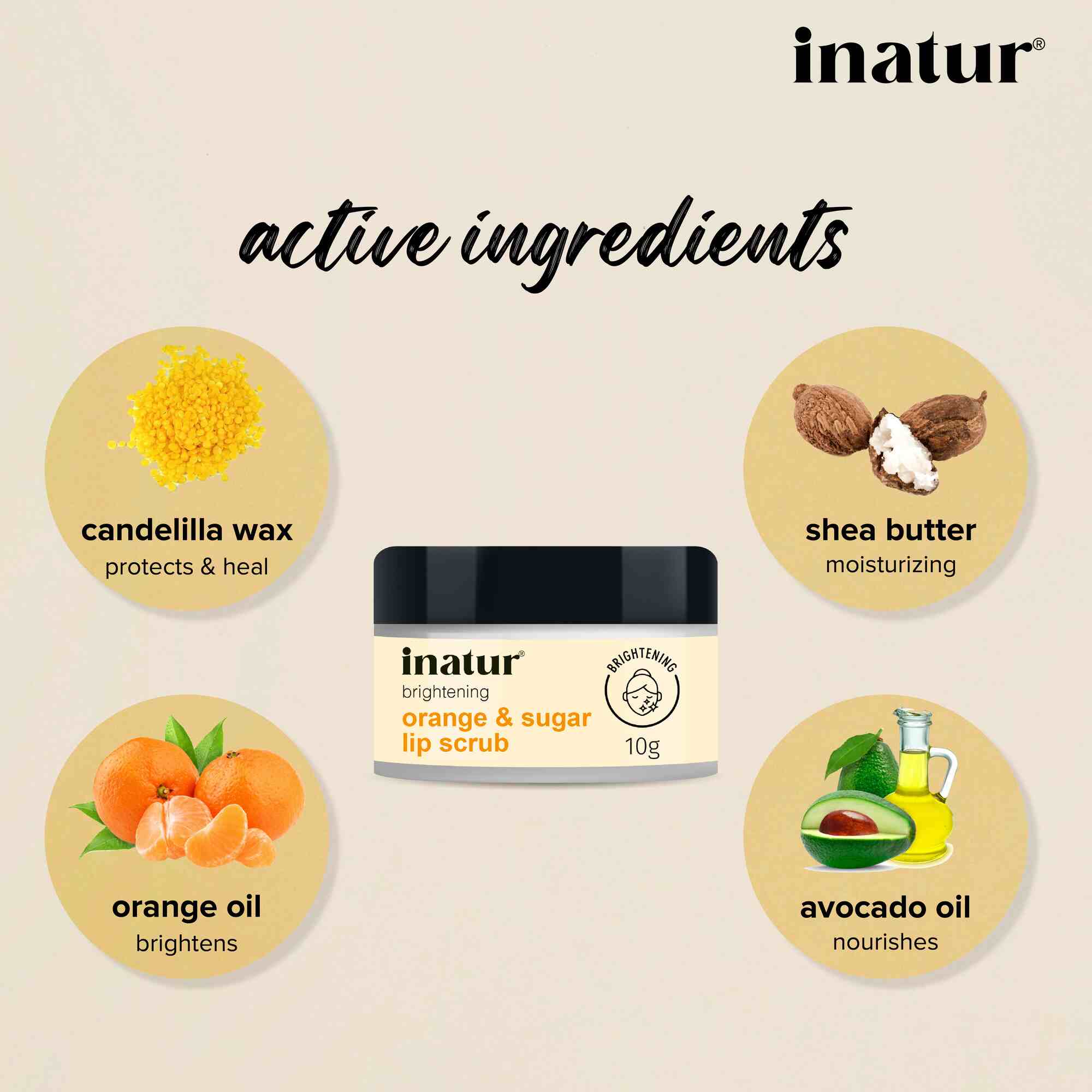 Inatur Orange & Sugar Lip Polish - Distacart