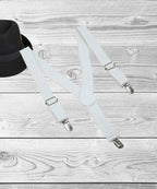 Manet Boys Solid Suspenders - White